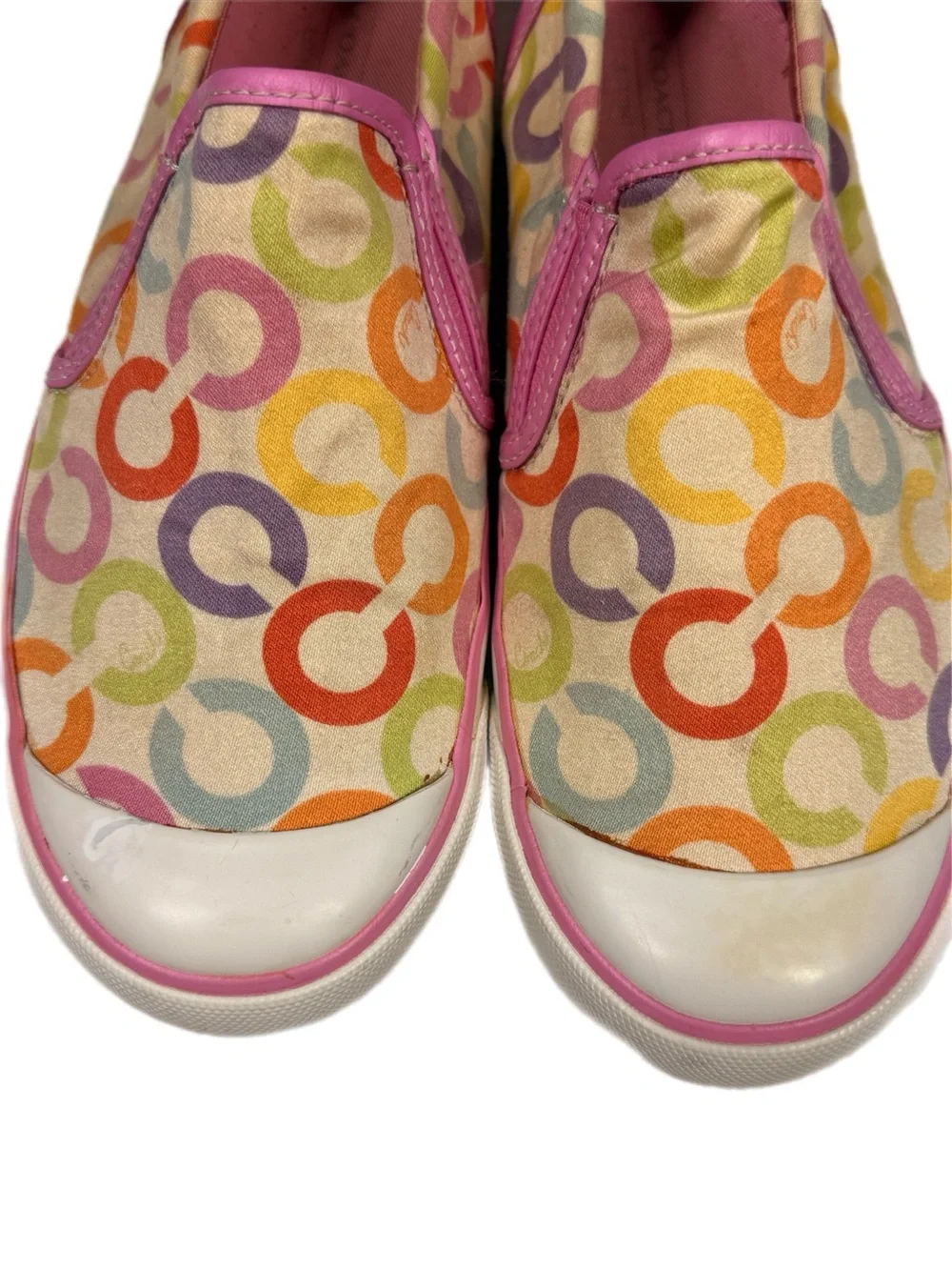Coach | Beale Multicolor Signature C Slip-On Sneakers Y2K Vintage Pink Trim